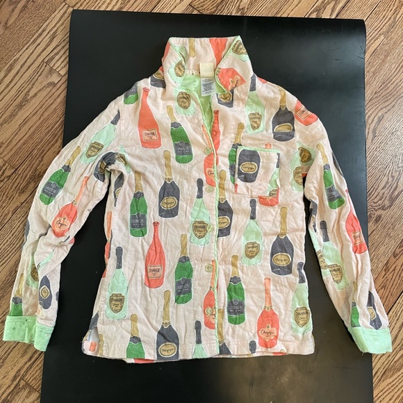 Munki Munki Champagne Bottles PJ Top - Size M - Picture 1 of 4